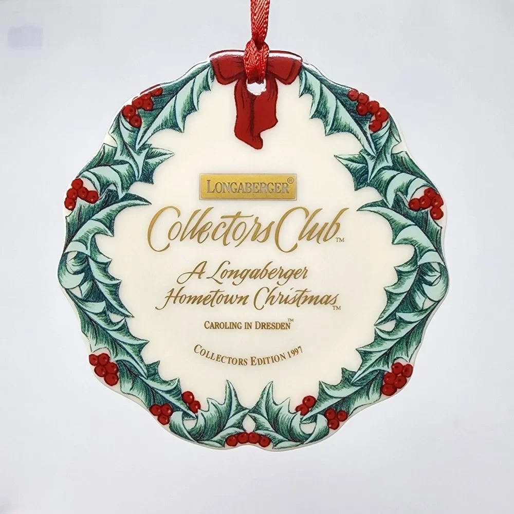 Longaberger Collectors Club 1997 Caroling in Dresden Hometown Christmas Ornament